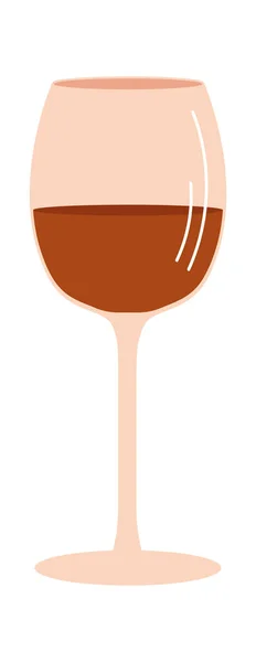 Weinglas Mit Wine Vector Illustration — Stockvektor