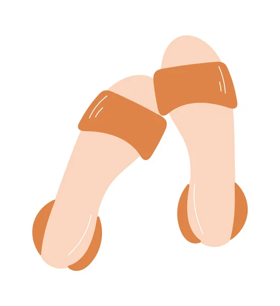 Mujer Slippers Zapatos Vector Ilustración — Archivo Imágenes Vectoriales