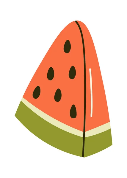 Triângulo Watermelon Slice Vector Ilustração — Vetor de Stock