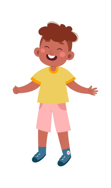 Sorrindo Happy Boy Vector Ilustração —  Vetores de Stock