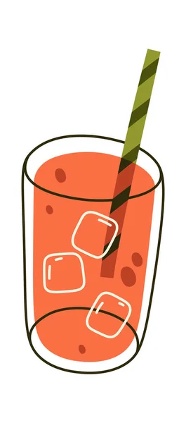 Cocktail Glace Verre Illustration Vectorielle — Image vectorielle