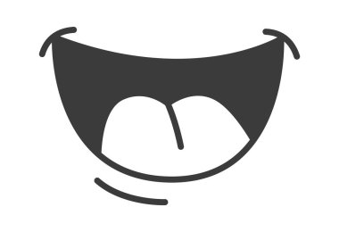 Çizgi film Karakteri Gülümseyen Ağız Vektörü İllüstrasyonu