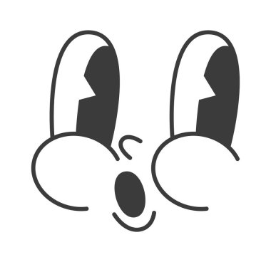 Çizgi film Karakteri Şaşırtıcı Yüz Vektörü İllüstrasyonu