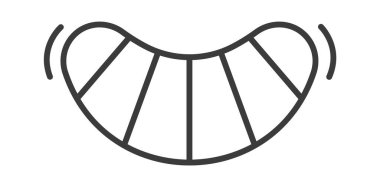 Çizgi film Karakteri Gülümseyen Ağız Vektörü İllüstrasyonu