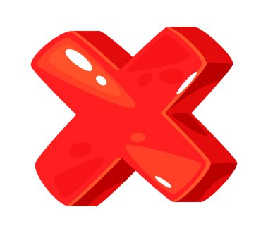 Çapraz 3d Simge Vektörü İllüstrasyonu