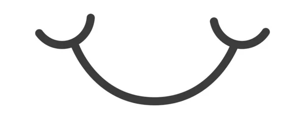 Zeichentrickfigur Lächelte Mund Vektor Illustration — Stockvektor
