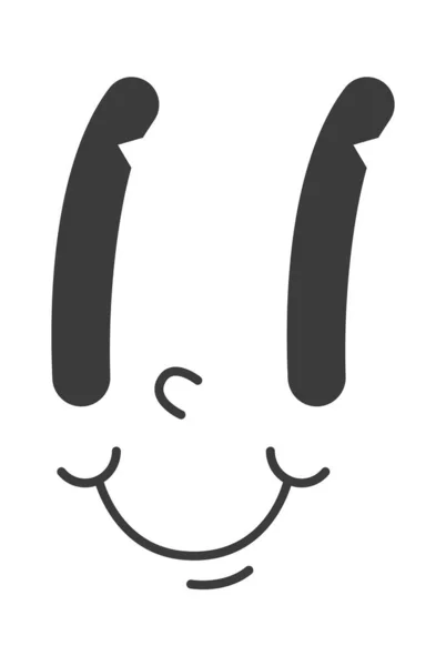 Personagem Desenhos Animados Sorrindo Face Vector Ilustração — Vetor de Stock