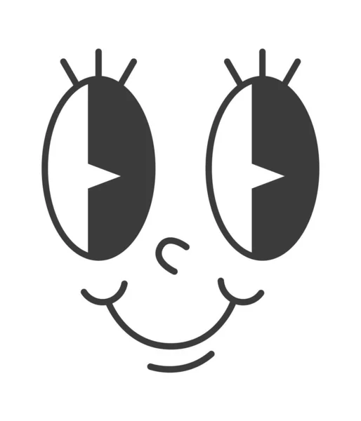 Εικονογράφηση Διάνυσμα Προσώπου Χαμογελώντας Χαρακτήρα Κινουμένων Σχεδίων — Διανυσματικό Αρχείο