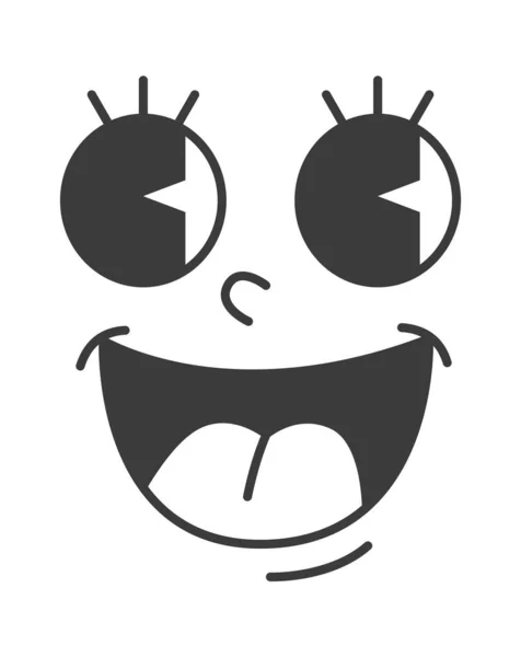 Personagem Desenhos Animados Sorrindo Face Vector Ilustração —  Vetores de Stock