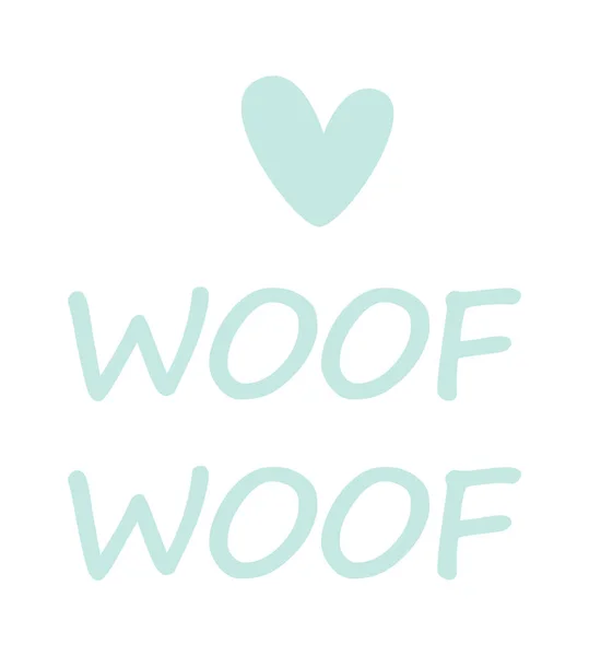 Woof Woof Woof Sticker Vector Illustration — стоковый вектор