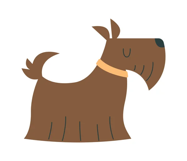 Fluffy Dog Standing Vector Ilustração — Vetor de Stock