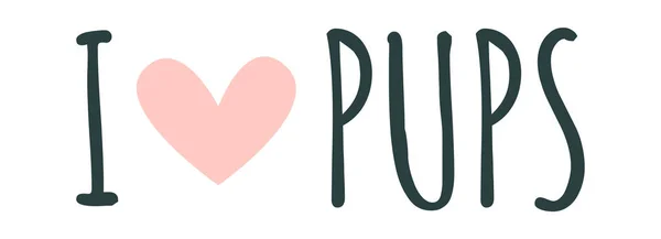 Love Pups Sticker Vector — стоковый вектор