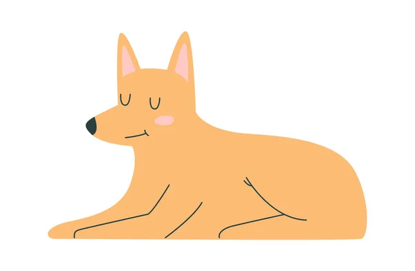 Liegende Hond Dier Vector Illustratie — Stockvector