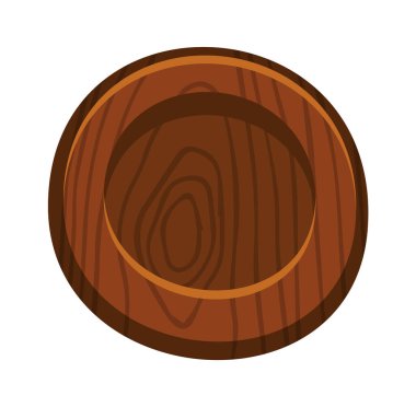 Tahta Yuvarlak Düğme Vektör İllüstrasyonu