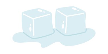 Erimiş Buz Küpleri Vektör İllüstrasyonu