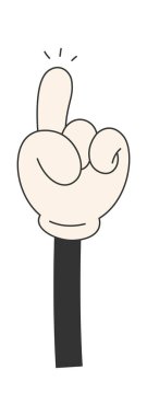 Forefinger Yukarı Vektör İllüstrasyonlu Çizgi El