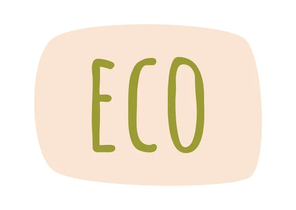 Eco Rektangel Klistermärke Vektor Illustration — Stock vektor