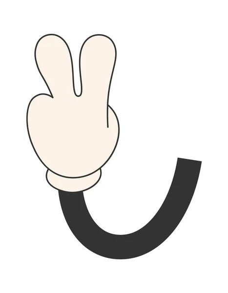 Χέρι Κινουμένων Σχεδίων Σύμβολο Νίκη Εικονογράφηση Διάνυσμα — Διανυσματικό Αρχείο