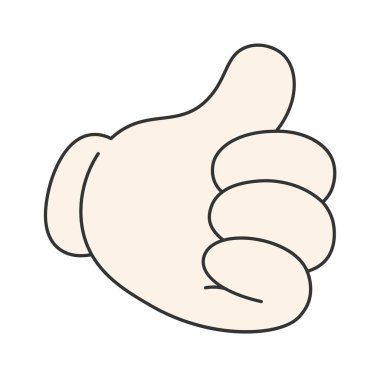 Çizgi El Vektör Resmini Başparmağıyla Kaldırdı