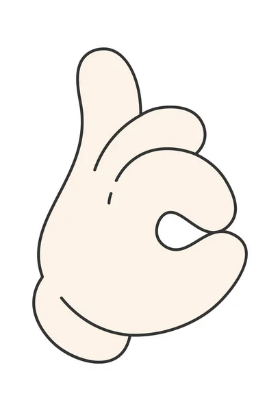 Cartoon Hand Sign Vector Εικονογράφηση — Διανυσματικό Αρχείο