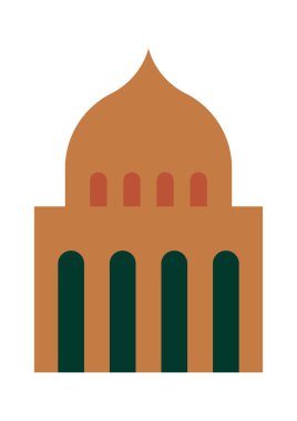 Oriental Building Siluet Vektör İllüstrasyonu