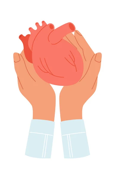 Coração Humano Mãos Ilustração Vetorial — Vetor de Stock
