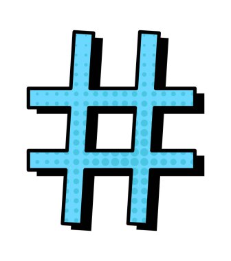 Kafes İşareti Çizgi Roman Vektörü İllüstrasyonu