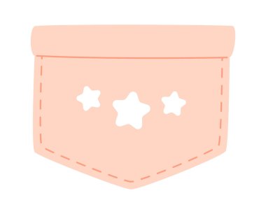 Yıldız Vektör İllüstrasyonlu Giysi Cebi