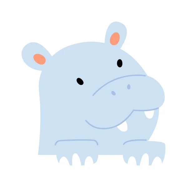 Hippo Djur Huvud Vektor Illustration — Stock vektor