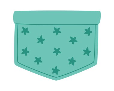 Yıldız Vektör İllüstrasyonlu Giysi Cebi