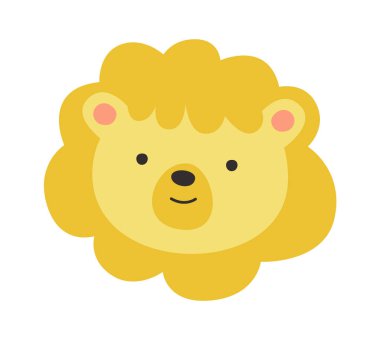 Aslan hayvan kafası Vektör İllüstrasyonu