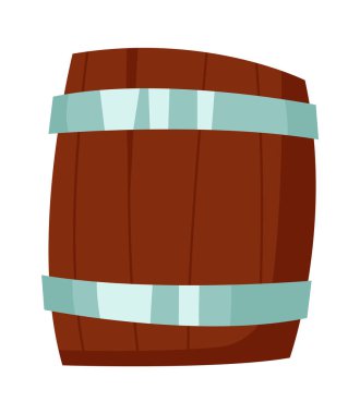Ahşap varil simgesi vektör illüstrasyon
