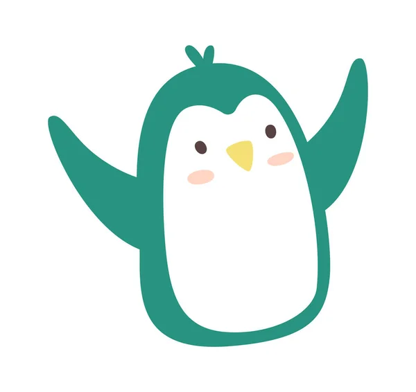 Pingvin Álló Vektor Illusztráció — Stock Vector