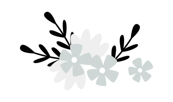 Floral Ornament Mit Blättern Vektor Illustration — Stockvektor