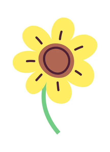 Sonnenblume Auf Stammvektor Illustration — Stockvektor