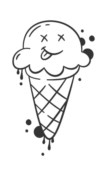 Graffiti Ice Cream Vector Illustratie — Stockvector