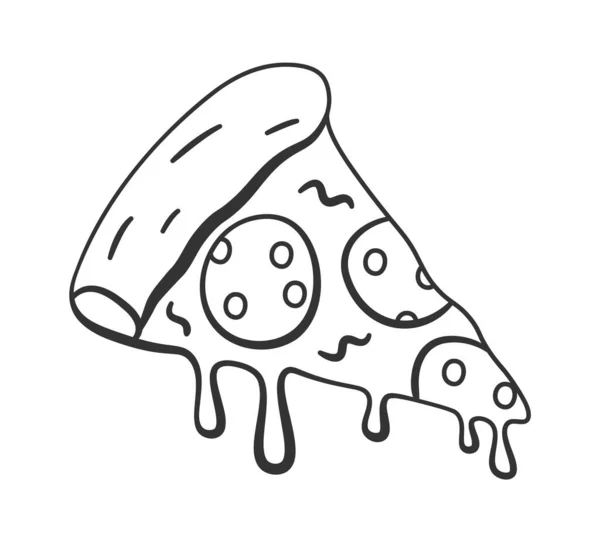 Illustration Vectorielle Pièce Pizza Dessinée Main — Image vectorielle