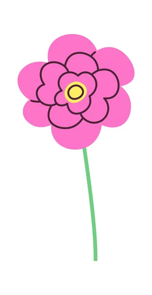 Blume Auf Stammvektor Illustration — Stockvektor