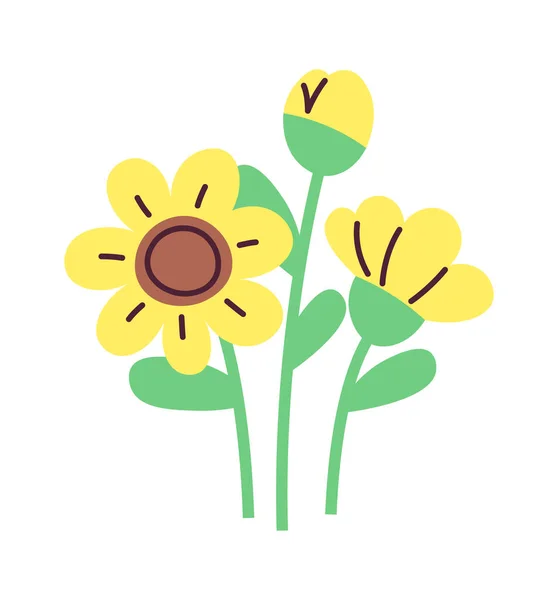 Słoneczniki Bukiet Kwiatowy Wektor Ilustracji — Wektor stockowy