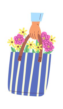 Çanta Vektörü Resimlerinde Çiçekler