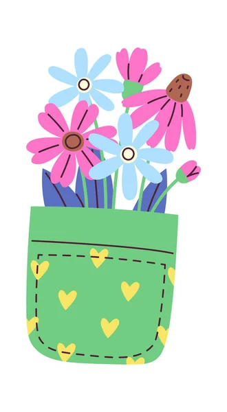 Blumen Taschenvektor Illustration — Stockvektor