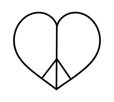 Kalp Barışı Vektör İllüstrasyonu