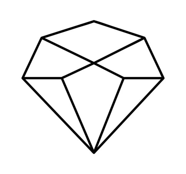 ダイヤモンドジェムラインベクトルイラスト — ストックベクタ