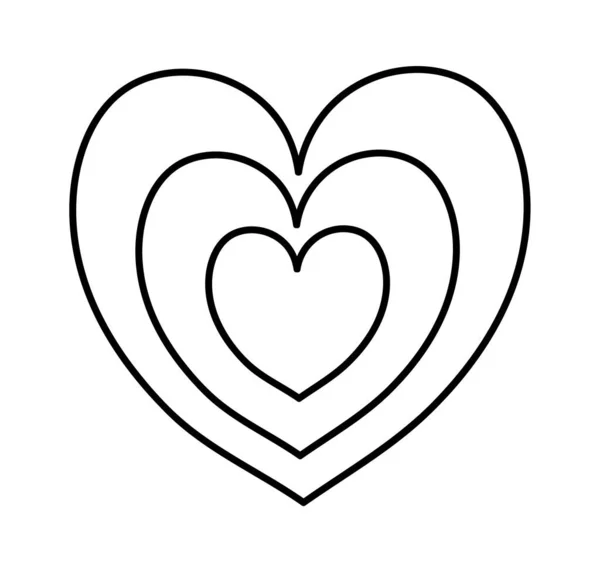 Heart Lined Icon Vector Illustration — Stock Vector