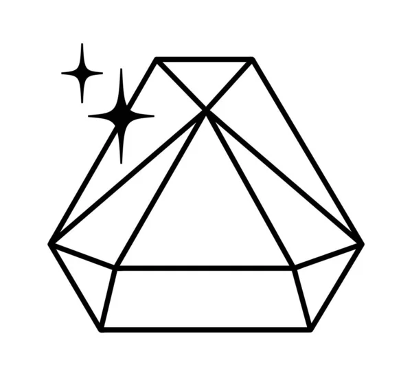 Diamond Gem Lined Vector Illustration — Stockvektor