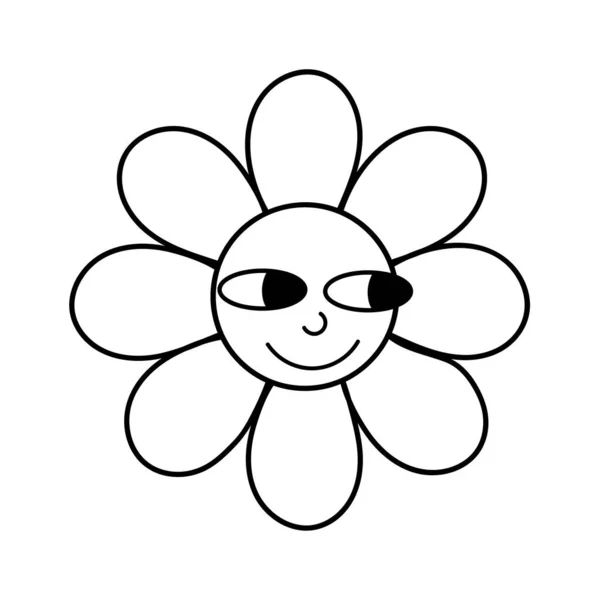 Blume Mit Gesichtsvektorillustration — Stockvektor