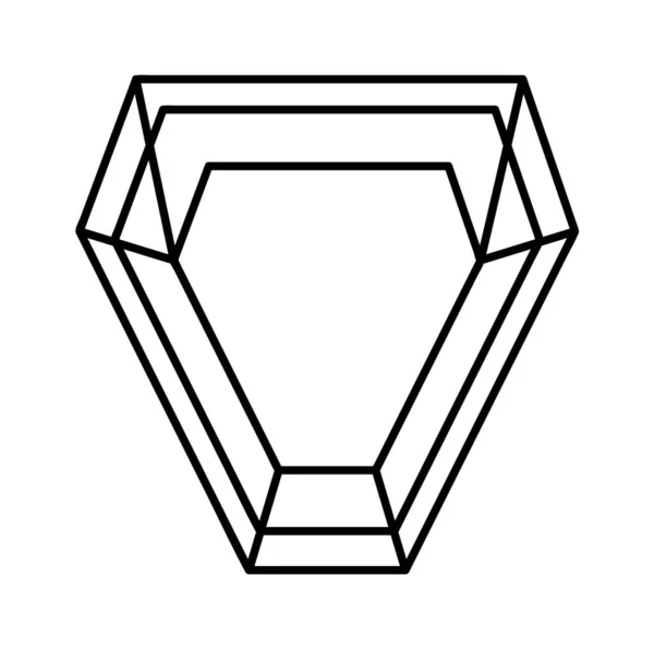 Diamante Gem Forrado Vector Ilustração — Vetor de Stock