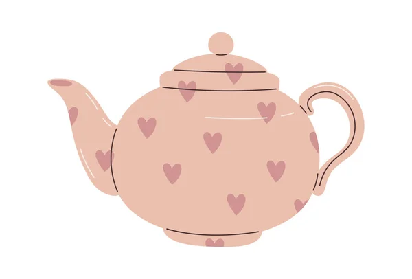 Чайник Векторной Иллюстрацией Сердца — стоковый вектор