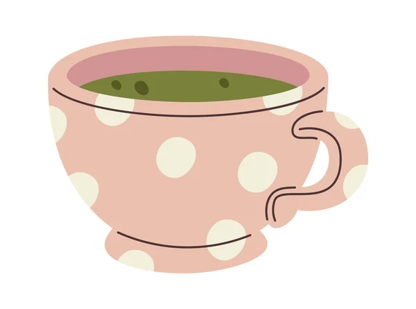 Kase Vektöründe Bitkisel Çay Llüstrasyonu — Stok Vektör