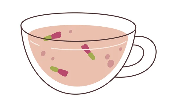 Herbal Tea Cup Vector Ilustração — Vetor de Stock